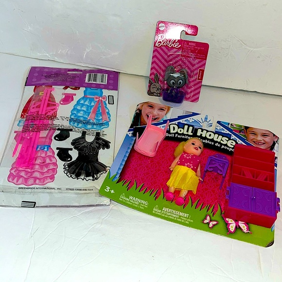 NWT FREE w/ bundle set girls toys-small doll & doll furniture set, Barbie pet - Picture 4 of 6